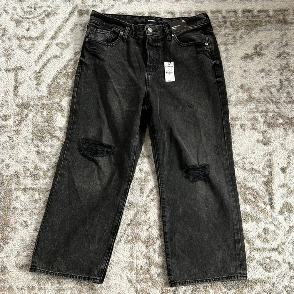 NWT Express 90's distressed black jeans